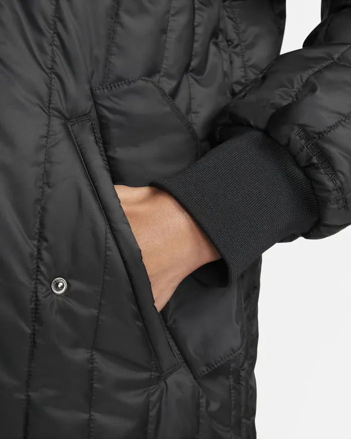 Women Nike Jackets Sportswear ThermaFIT Tech Pack Blacklight Orewood Brownblack