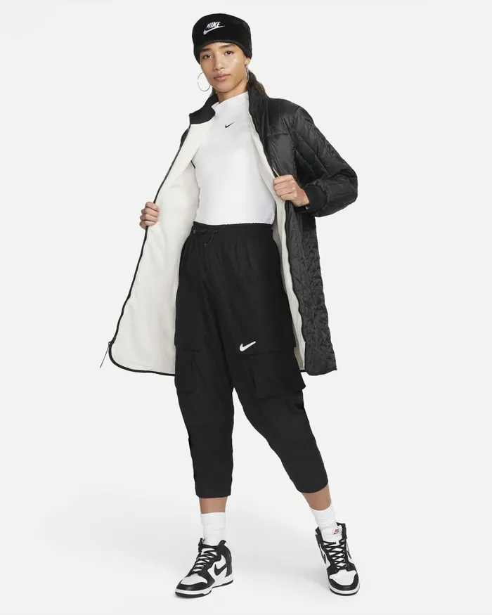 Women Nike Jackets Sportswear ThermaFIT Tech Pack Blacklight Orewood Brownblack