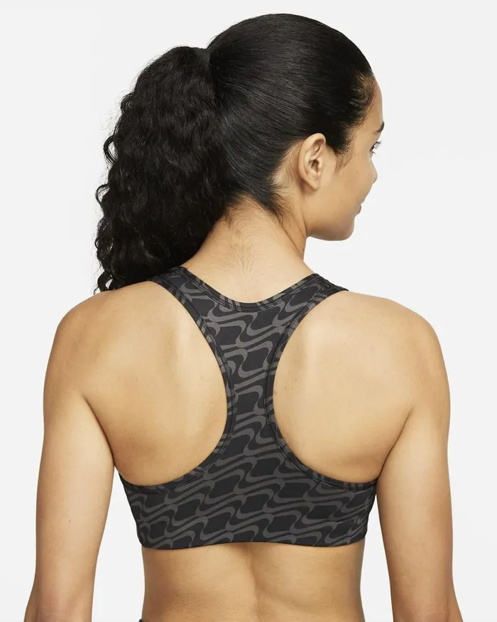 Women Nike Sports Bras Swoosh Icon Clash Blackdark Driftwoodhazel Rushwhite