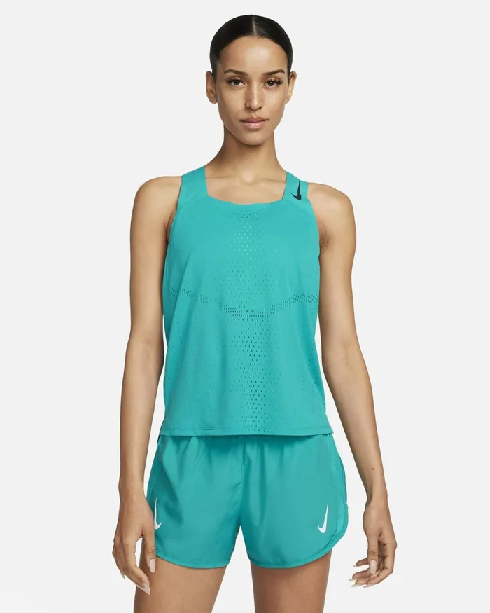 Women Nike Tops And TShirts DriFIT ADV AeroSwift Rapid Tealblack