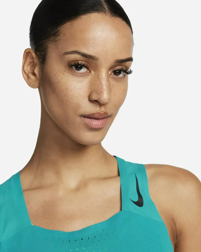 Women Nike Tops And TShirts DriFIT ADV AeroSwift Rapid Tealblack