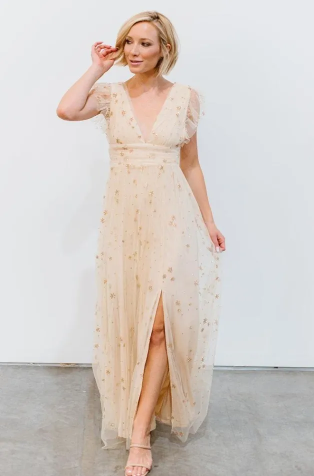 Women Nova Shimmer Maxi Dress Gold Baltic Born Embellished and Sequined Women Nova Shimmer Maxi Dress Gold Baltic Born Embellished and Sequined