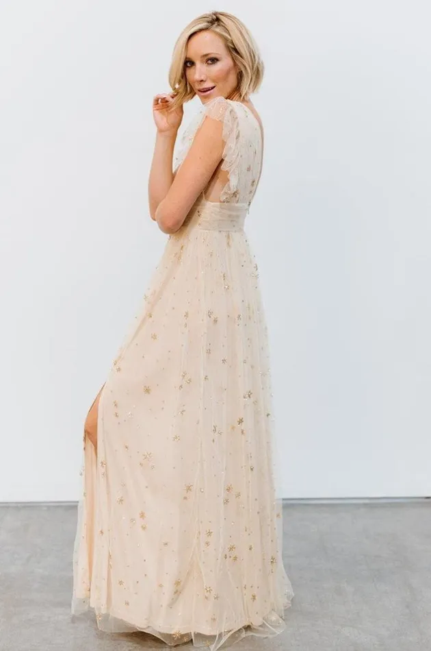 Women Nova Shimmer Maxi Dress Gold Baltic Born Embellished and Sequined Women Nova Shimmer Maxi Dress Gold Baltic Born Embellished and Sequined