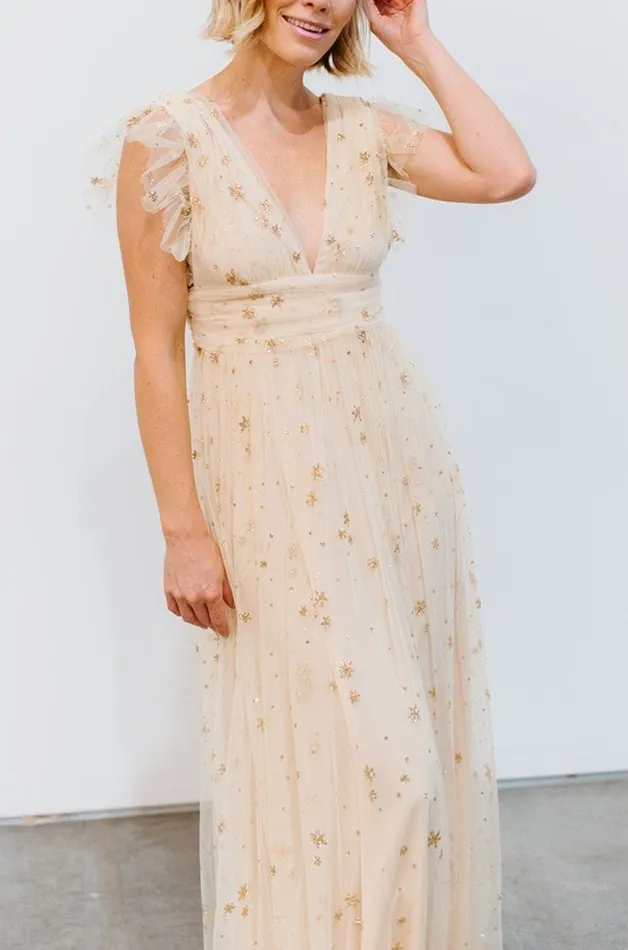Women Nova Shimmer Maxi Dress Gold Baltic Born Embellished and Sequined Women Nova Shimmer Maxi Dress Gold Baltic Born Embellished and Sequined