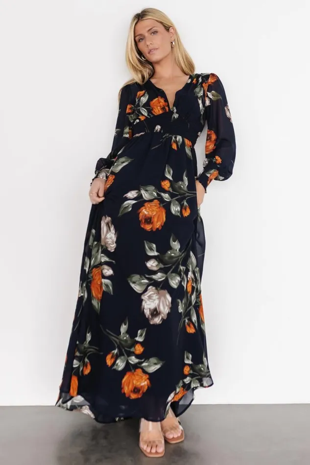 Women Olivia Maxi Dress Midnight Navy Floral Baltic Born Maxi Dresses Women Olivia Maxi Dress Midnight Navy Floral Baltic Born Maxi Dresses