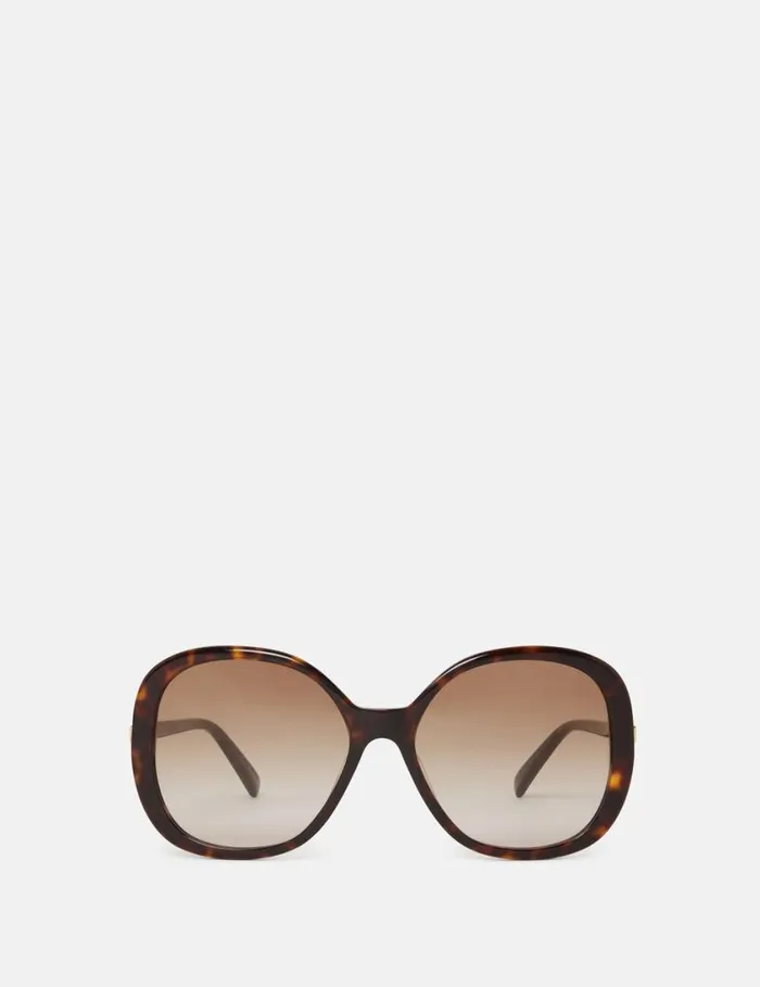 Women Oversized Round Gradient Sunglasses Glossy Dark Havana Stella McCartney Sunglasses