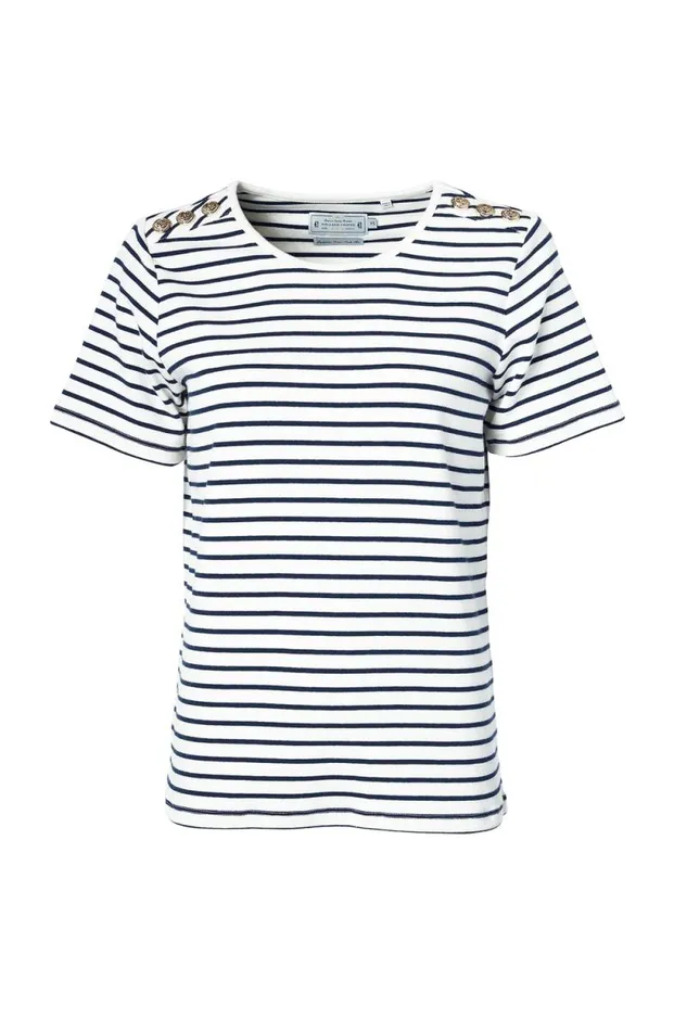 Women Padstow Crew Neck Tee Natural Ink Navy Stripe Holland Cooper Tops Women Padstow Crew Neck Tee Natural Ink Navy Stripe Holland Cooper Tops