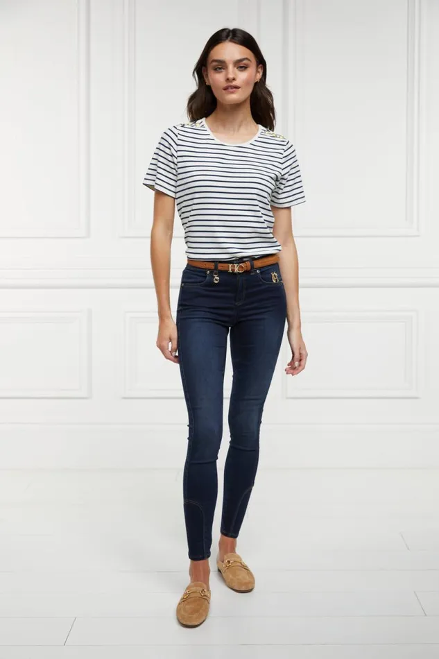 Women Padstow Crew Neck Tee Natural Ink Navy Stripe Holland Cooper Tops Women Padstow Crew Neck Tee Natural Ink Navy Stripe Holland Cooper Tops