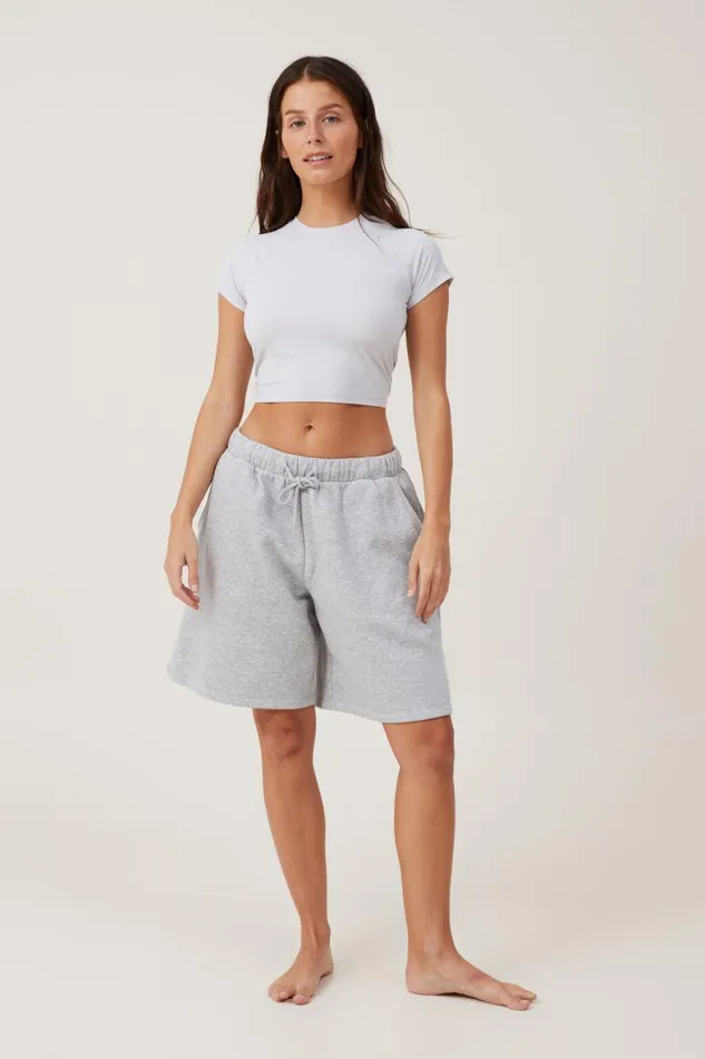 Women Pajamas Cotton On Soft Lounge Raglan Crop Tee Grey