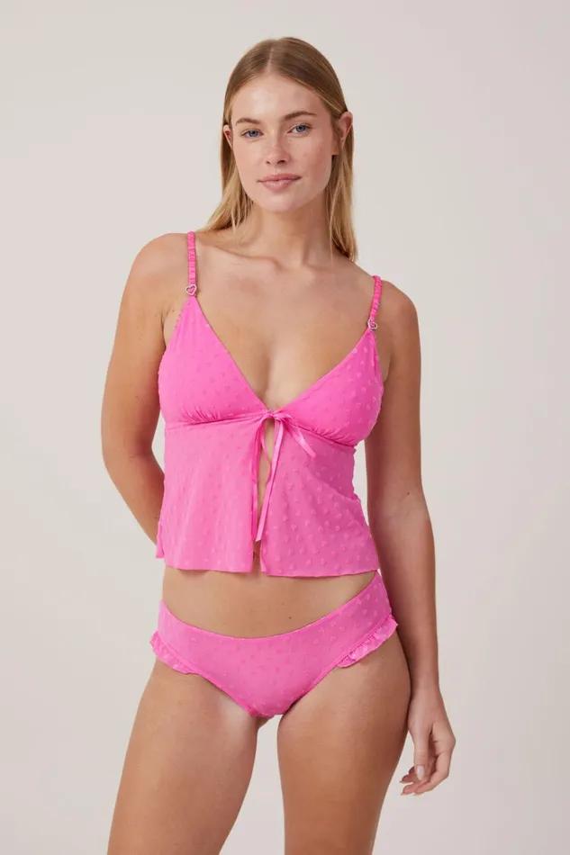 Women Panties Cotton On Sasha Flocking Mesh Bikini Brief Candy Cloud