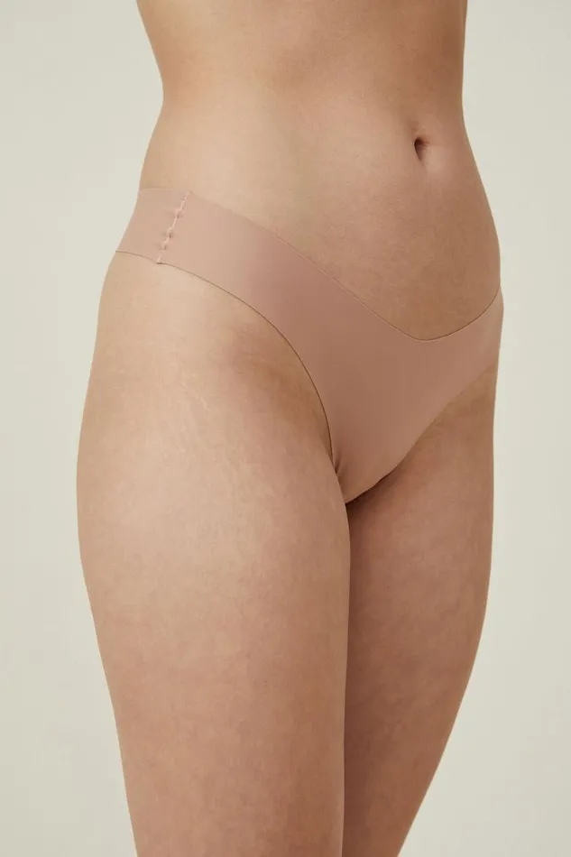 Women Panties Cotton On The Invisible Thong Brief Maple Sugar