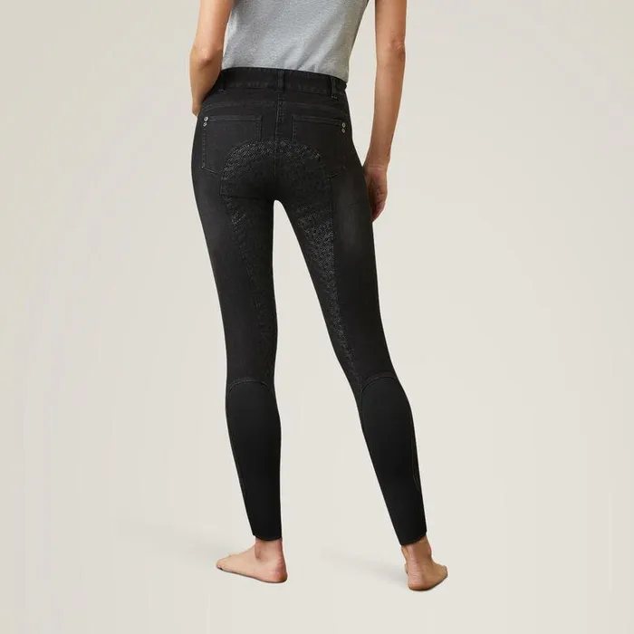 Women Pants and Shorts Ariat Halo B Denim Full Seat Breech Black Rinse