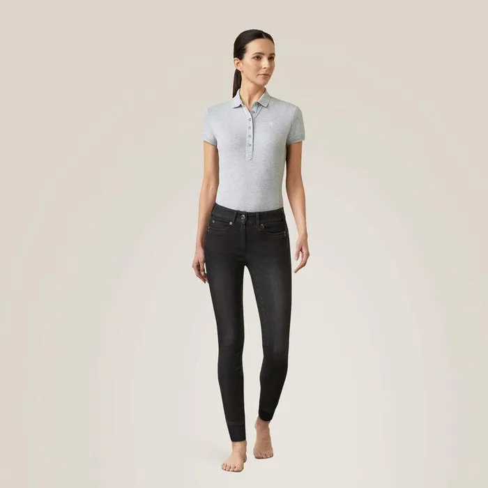 Women Pants and Shorts Ariat Halo B Denim Full Seat Breech Black Rinse