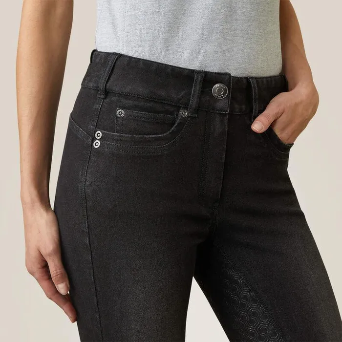 Women Pants and Shorts Ariat Halo B Denim Full Seat Breech Black Rinse