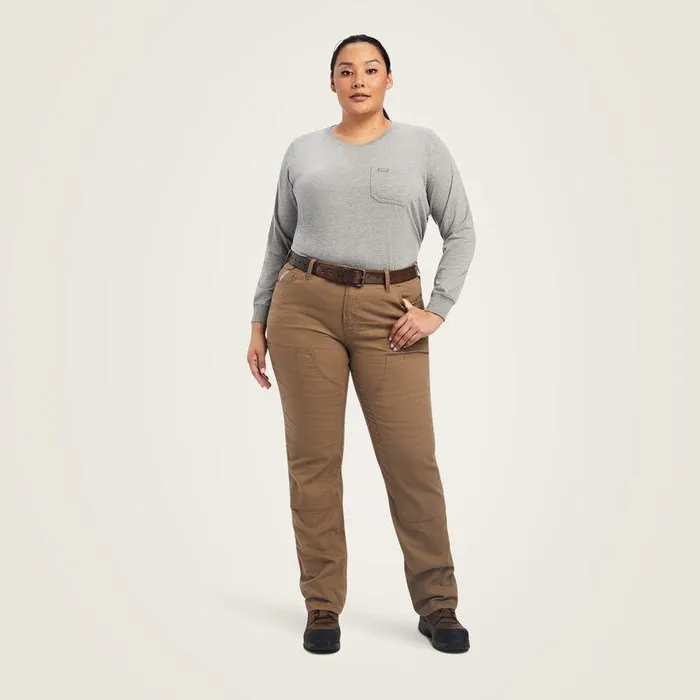 Women Pants and Shorts Ariat Rebar DuraStretch Made Tough Double Front Pant Field Khaki