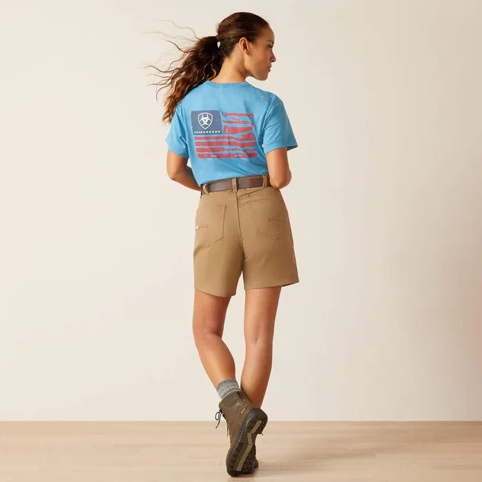 Women Pants and Shorts Ariat Rebar PR Made Tough 6quot Short Field Khaki