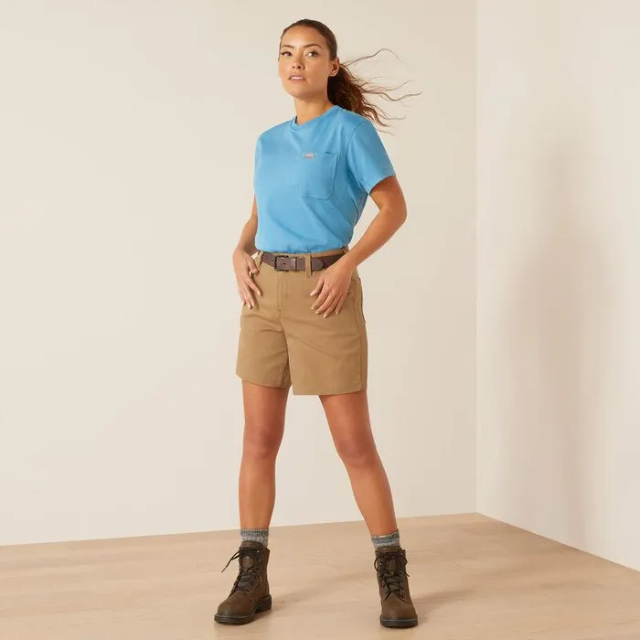 Women Pants and Shorts Ariat Rebar PR Made Tough 6quot Short Field Khaki