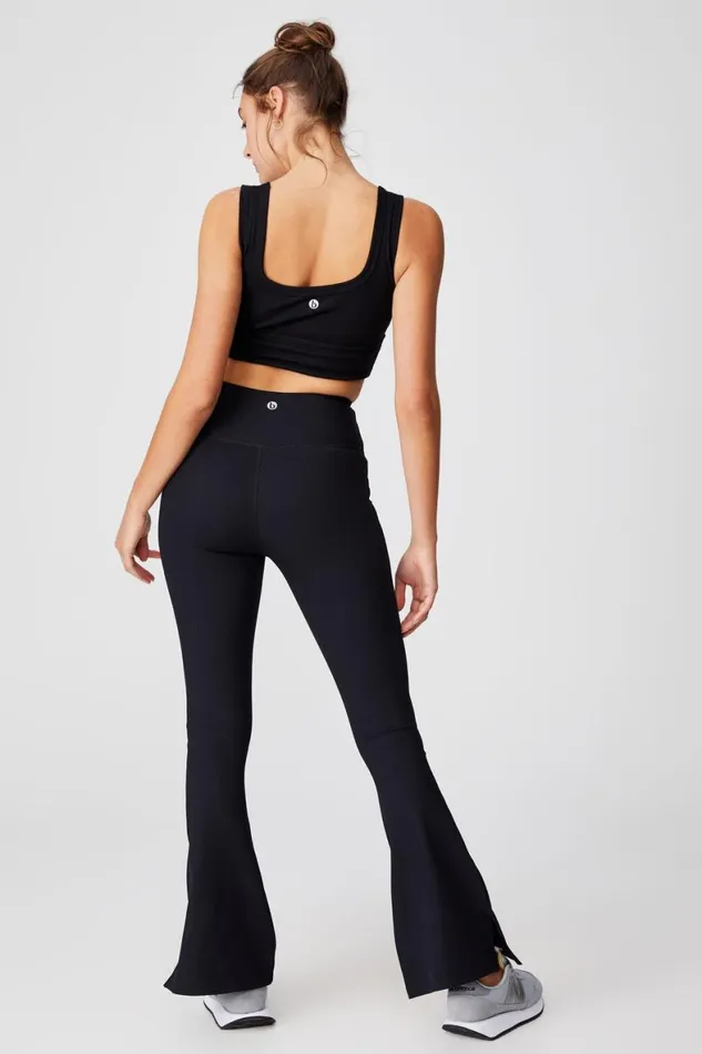 Women Pants Cotton On Active Rib Flare Black