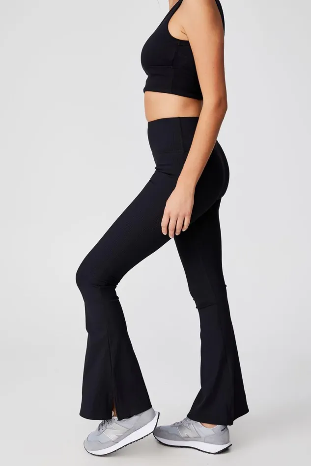 Women Pants Cotton On Active Rib Flare Black