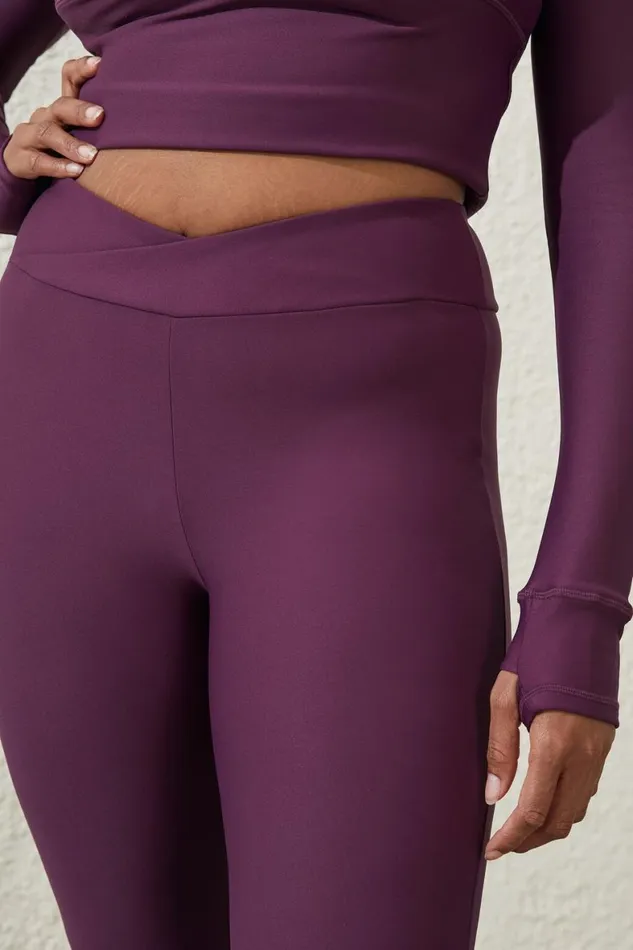 Women Pants Cotton On Fleece Lined Full Length Flare Pickled Beet