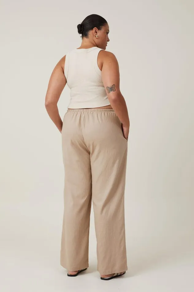 Women Pants Cotton On Haven Wide Leg Pant Mid Taupe