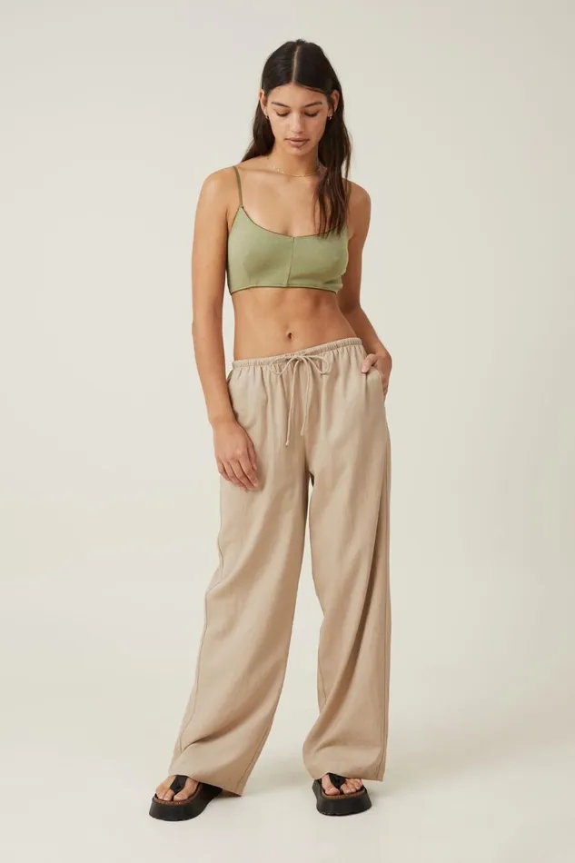 Women Pants Cotton On Haven Wide Leg Pant Mid Taupe