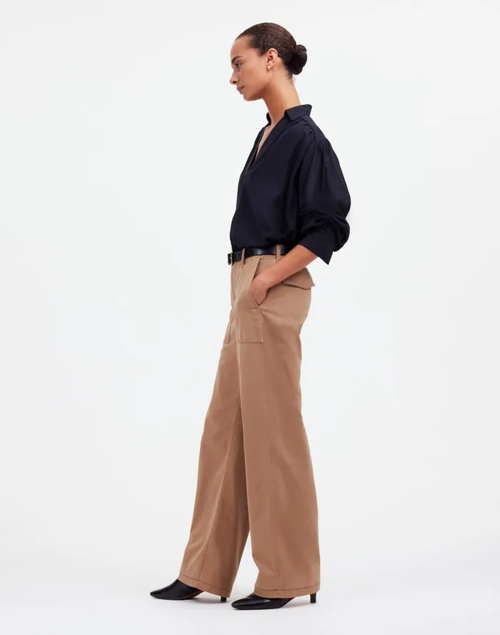 Women Pants Madewell LowSlung Baggy Utility Pants Dark Camel