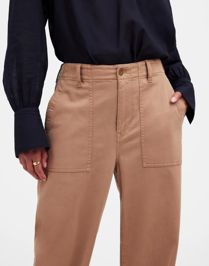Women Pants Madewell LowSlung Baggy Utility Pants Dark Camel