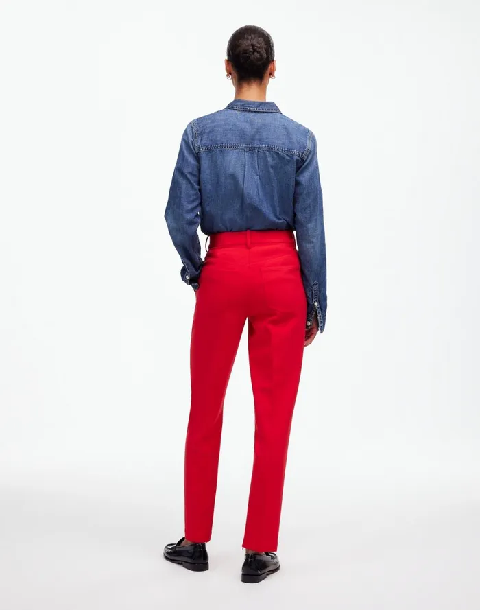 Women Pants Madewell MidRise Slim Ankle Pant Bright Cherry