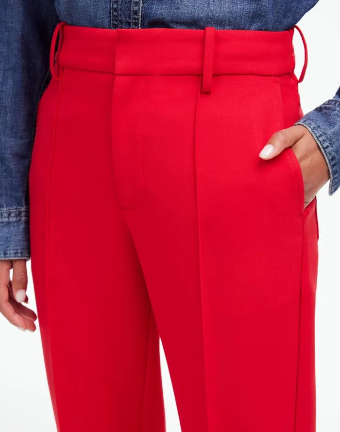 Women Pants Madewell MidRise Slim Ankle Pant Bright Cherry