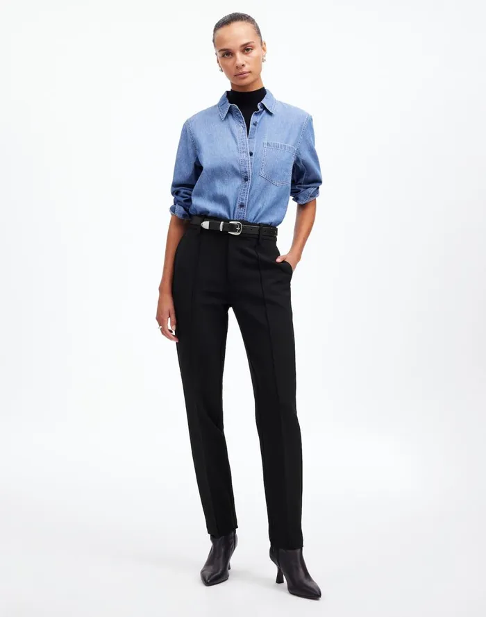 Women Pants Madewell MidRise Slim Ankle Pant True Black