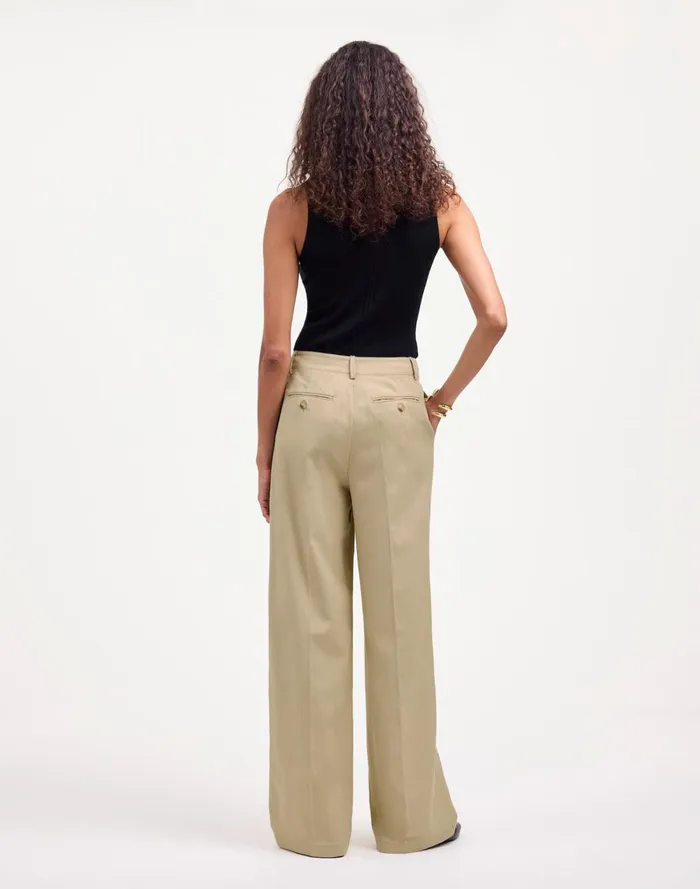 Women Pants Madewell The Harlow WideLeg Pant In Drapey Twill Vintage Khaki