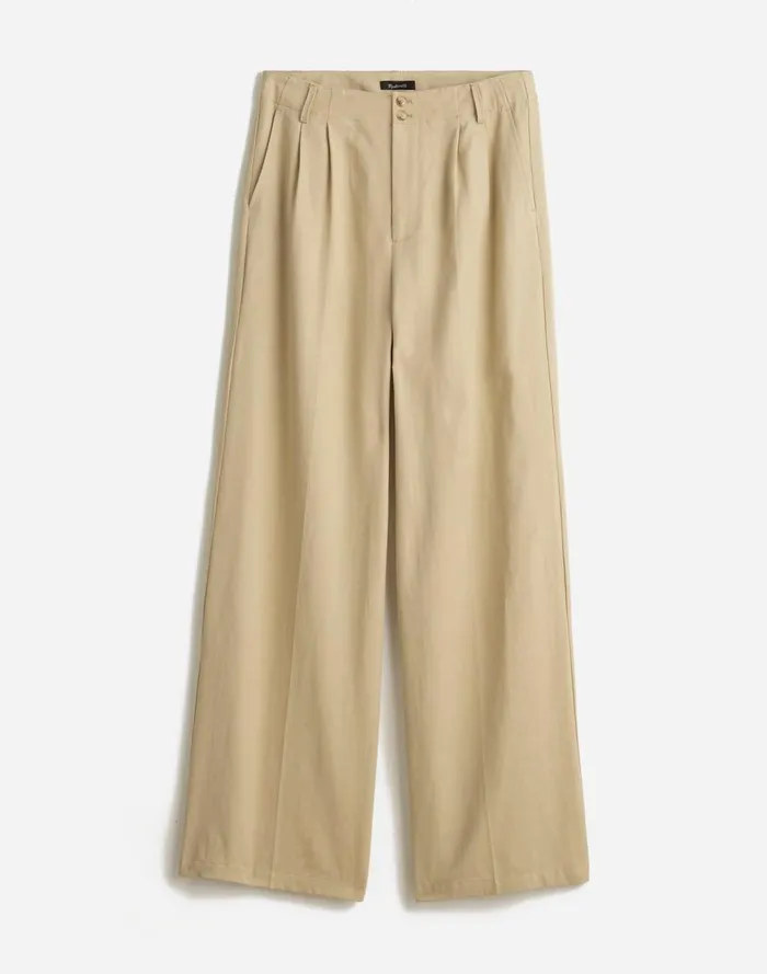 Women Pants Madewell The Harlow WideLeg Pant In Drapey Twill Vintage Khaki