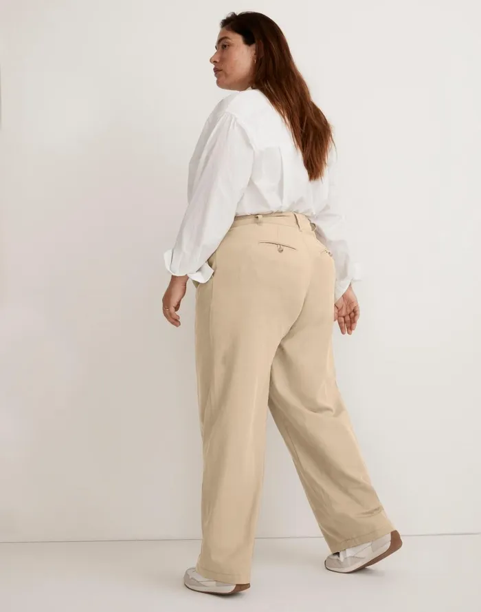 Women Pants Madewell The Plus Harlow WideLeg Pant In Drapey Twill Harvest Moon