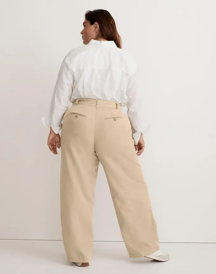 Women Pants Madewell The Plus Harlow WideLeg Pant In Drapey Twill Harvest Moon