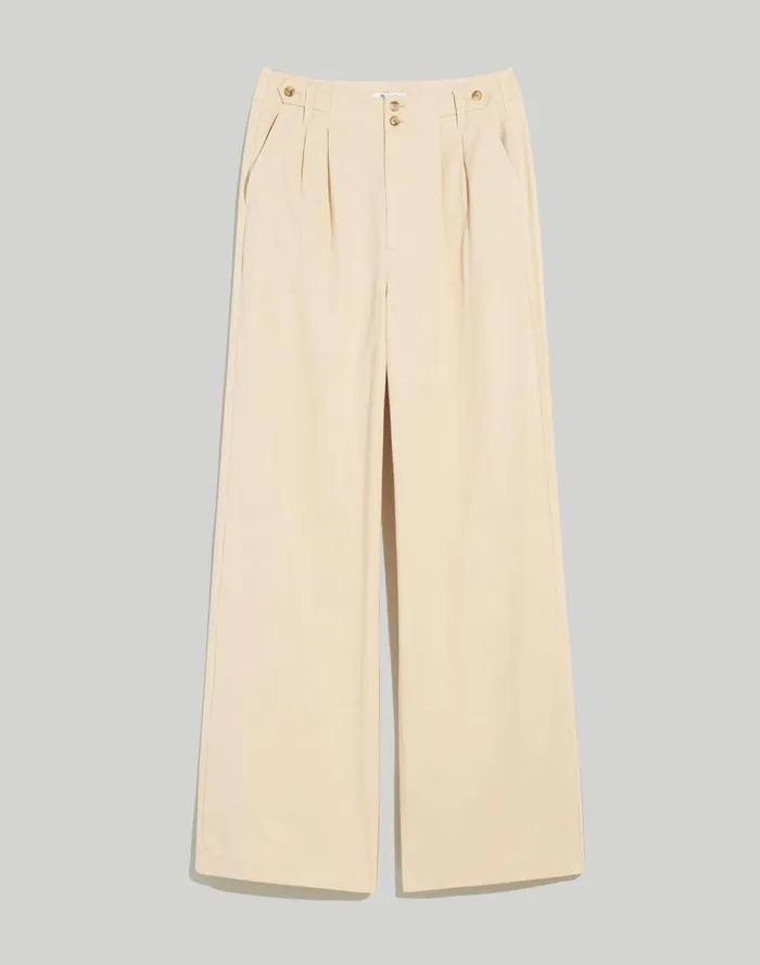 Women Pants Madewell The Plus Harlow WideLeg Pant In Drapey Twill Harvest Moon