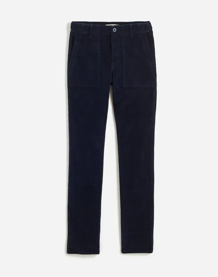 Women Pants Madewell The Slim Straight Utility Pant In Garment Dye Corduroy Classic Navy