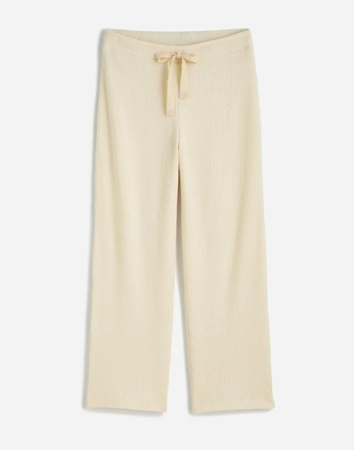 Women Pants Madewell WaffleKnit StraightLeg Sweatpants Winter White