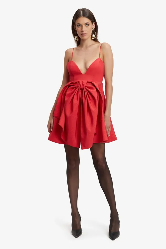 Women Party Dresses Bardot Annabelle Mini Dress In Fire Red Fire Red Women Party Dresses Bardot Annabelle Mini Dress In Fire Red Fire Red