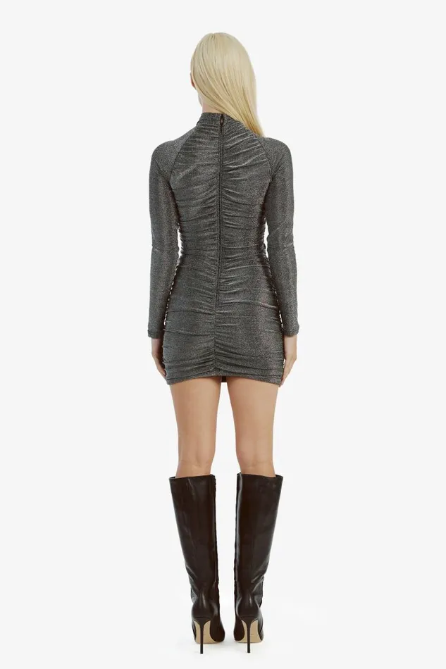 Women Party Dresses Bardot Evalina Lurex Mini Dress In Silver Lurex Silver Lurex Women Party Dresses Bardot Evalina Lurex Mini Dress In Silver Lurex Silver Lurex