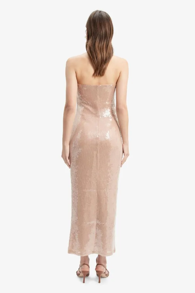 Women Party Dresses Bardot Launa Sequin Maxi Dress In Soft Tan Soft Tan Women Party Dresses Bardot Launa Sequin Maxi Dress In Soft Tan Soft Tan