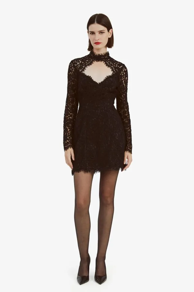 Women Party Dresses Bardot Lulani Long Sleeve Mini Dress In Black Black