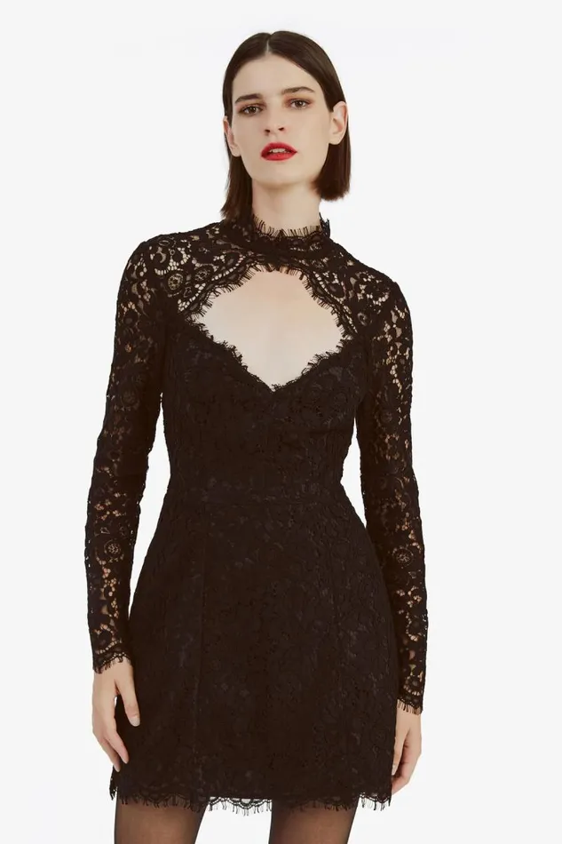 Women Party Dresses Bardot Lulani Long Sleeve Mini Dress In Black Black