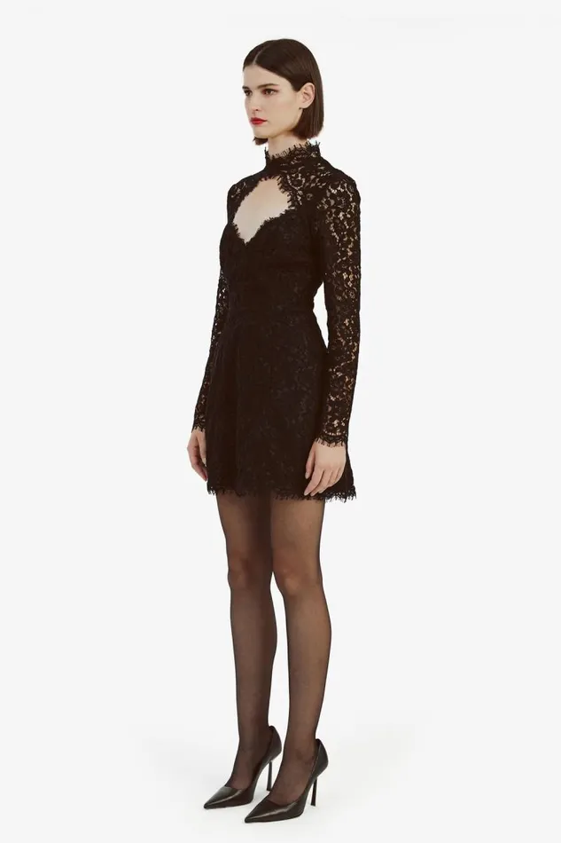 Women Party Dresses Bardot Lulani Long Sleeve Mini Dress In Black Black
