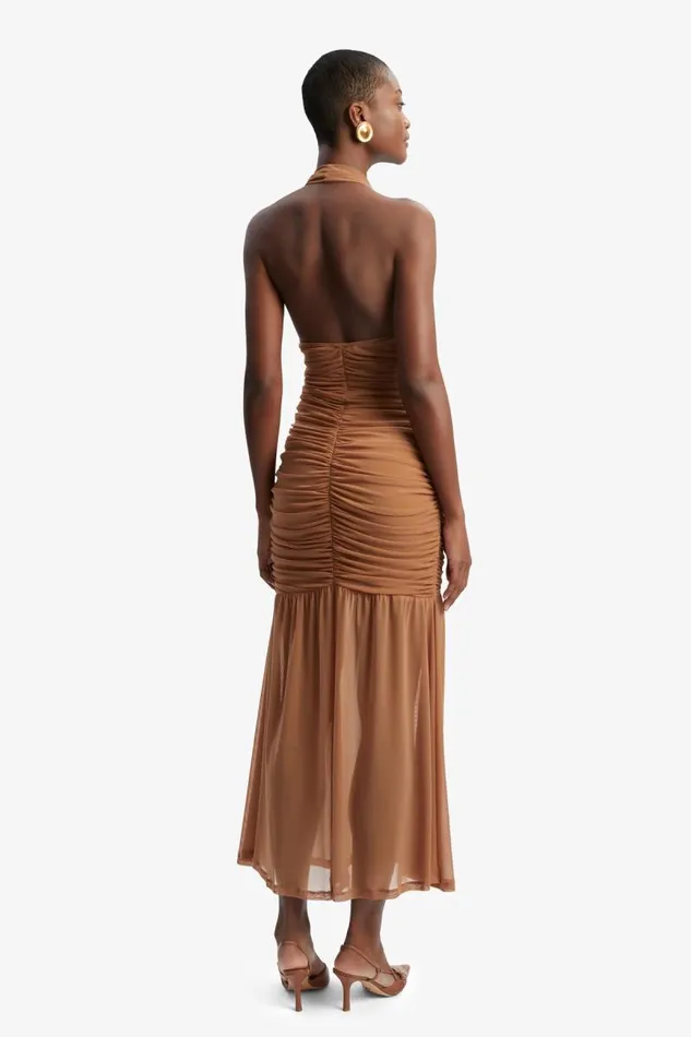 Women Party Dresses Bardot Sephera Halter Mesh Midi Dress In Chestnut Chestnut Women Party Dresses Bardot Sephera Halter Mesh Midi Dress In Chestnut Chestnut