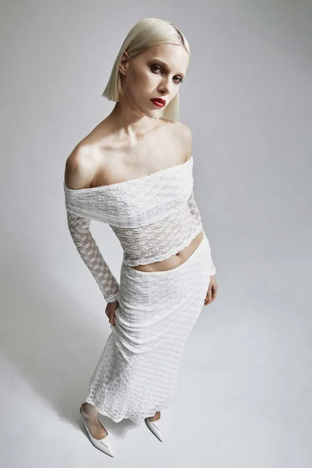 Women Party Tops Bardot Adoni Off The Shoulder Top In Orchid White Orchid White
