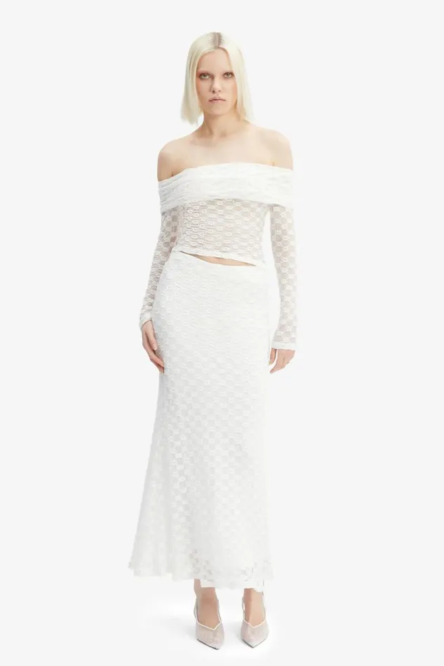 Women Party Tops Bardot Adoni Off The Shoulder Top In Orchid White Orchid White Women Party Tops Bardot Adoni Off The Shoulder Top In Orchid White Orchid White
