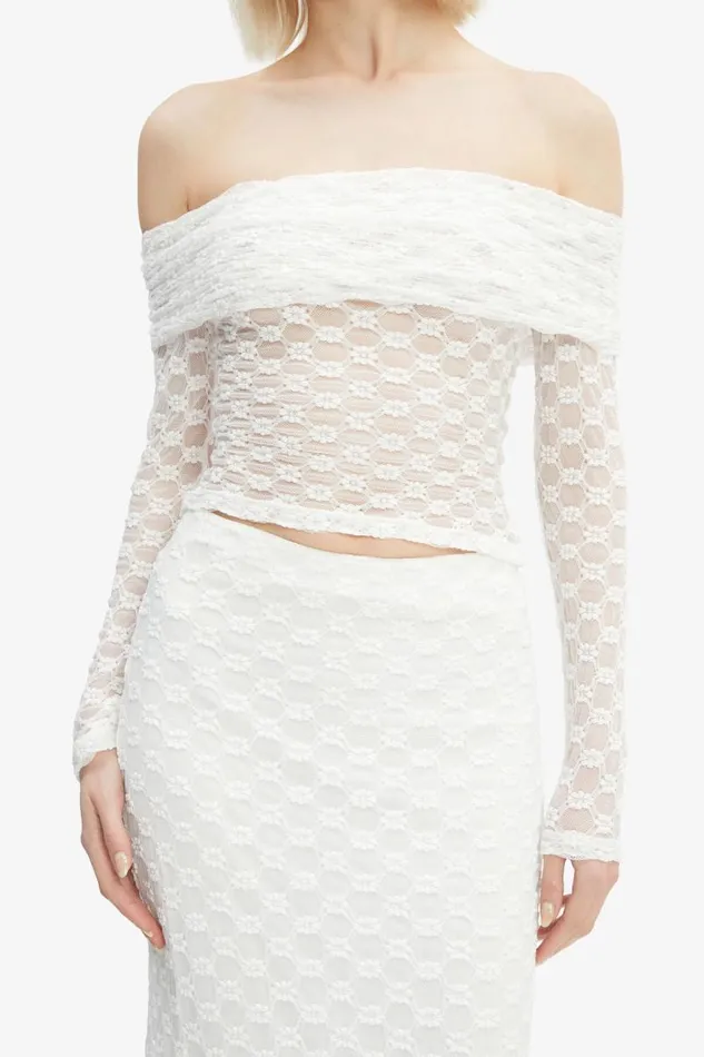 Women Party Tops Bardot Adoni Off The Shoulder Top In Orchid White Orchid White Women Party Tops Bardot Adoni Off The Shoulder Top In Orchid White Orchid White