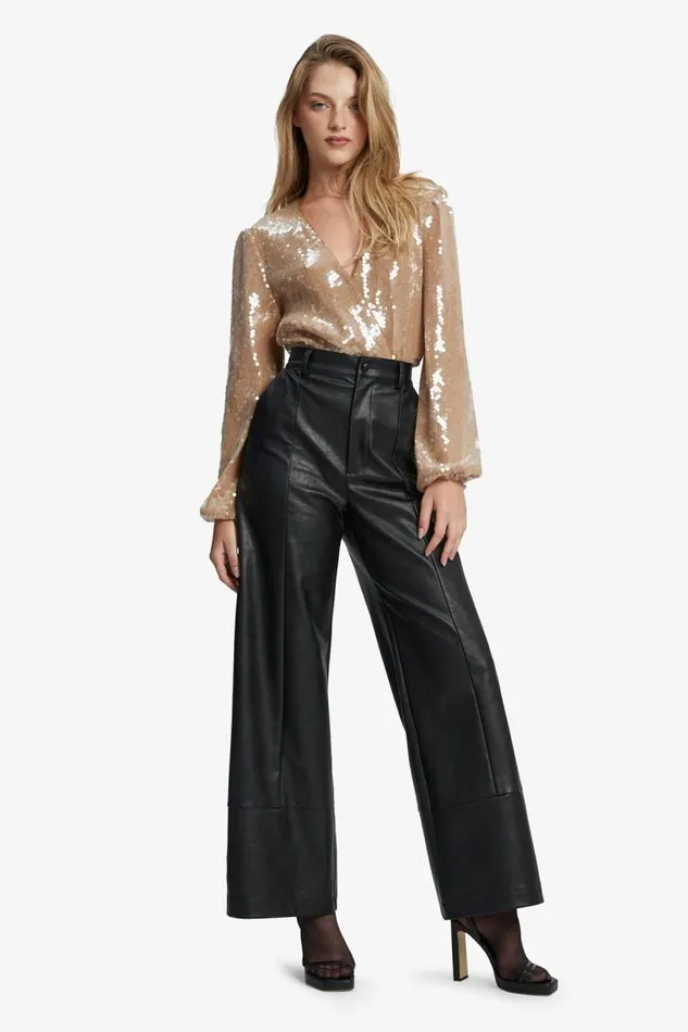 Women Party Tops Bardot Verona Sequin Wrap Bodysuit In Nude Nude Women Party Tops Bardot Verona Sequin Wrap Bodysuit In Nude Nude