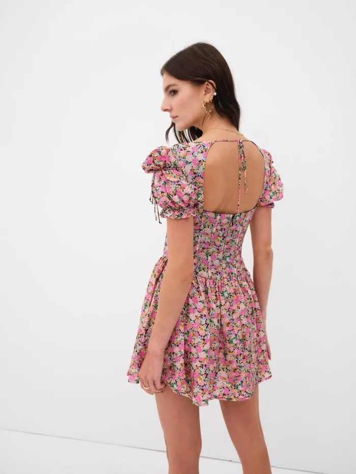 Women Paulina Puff Sleeve Mini Dress Multi For Love and Lemons Dresses Women Paulina Puff Sleeve Mini Dress Multi For Love and Lemons Dresses